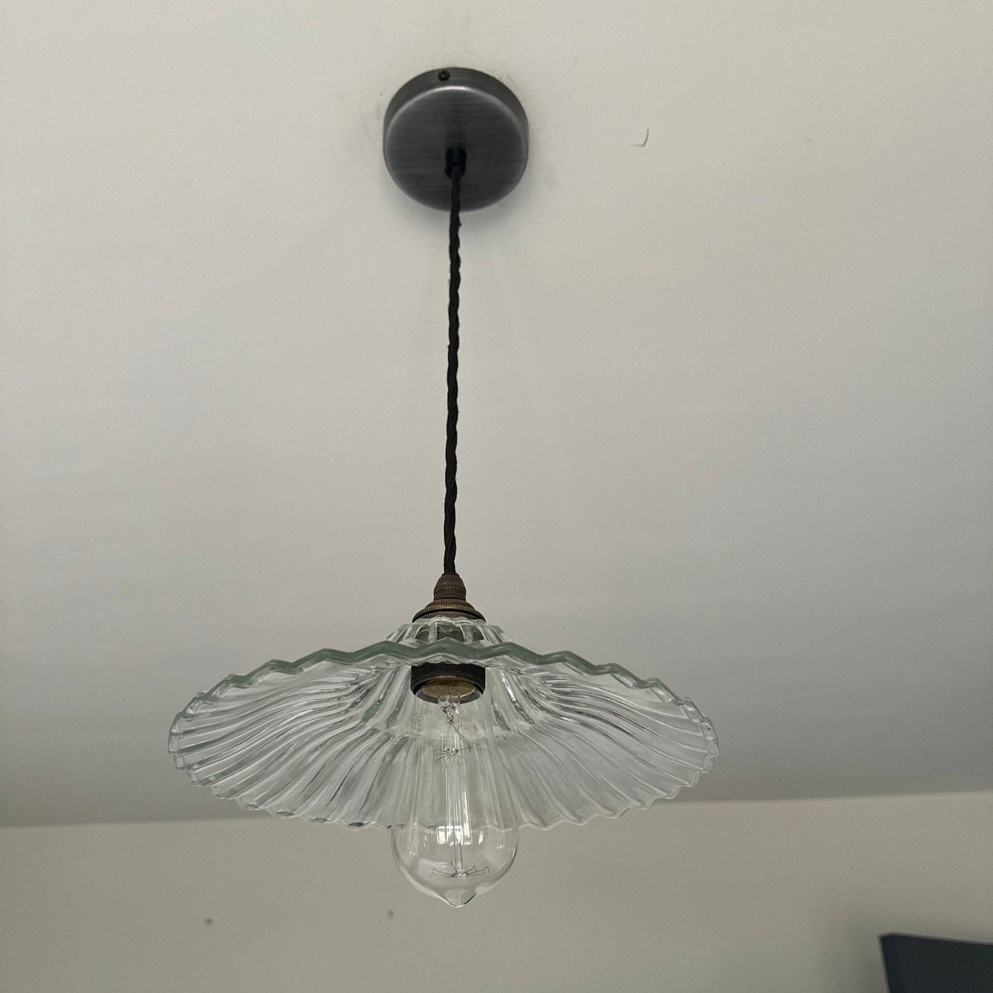 Lenwade ~ Prismatic Glass Shade Light Pendant Set by Vintage-Electrical