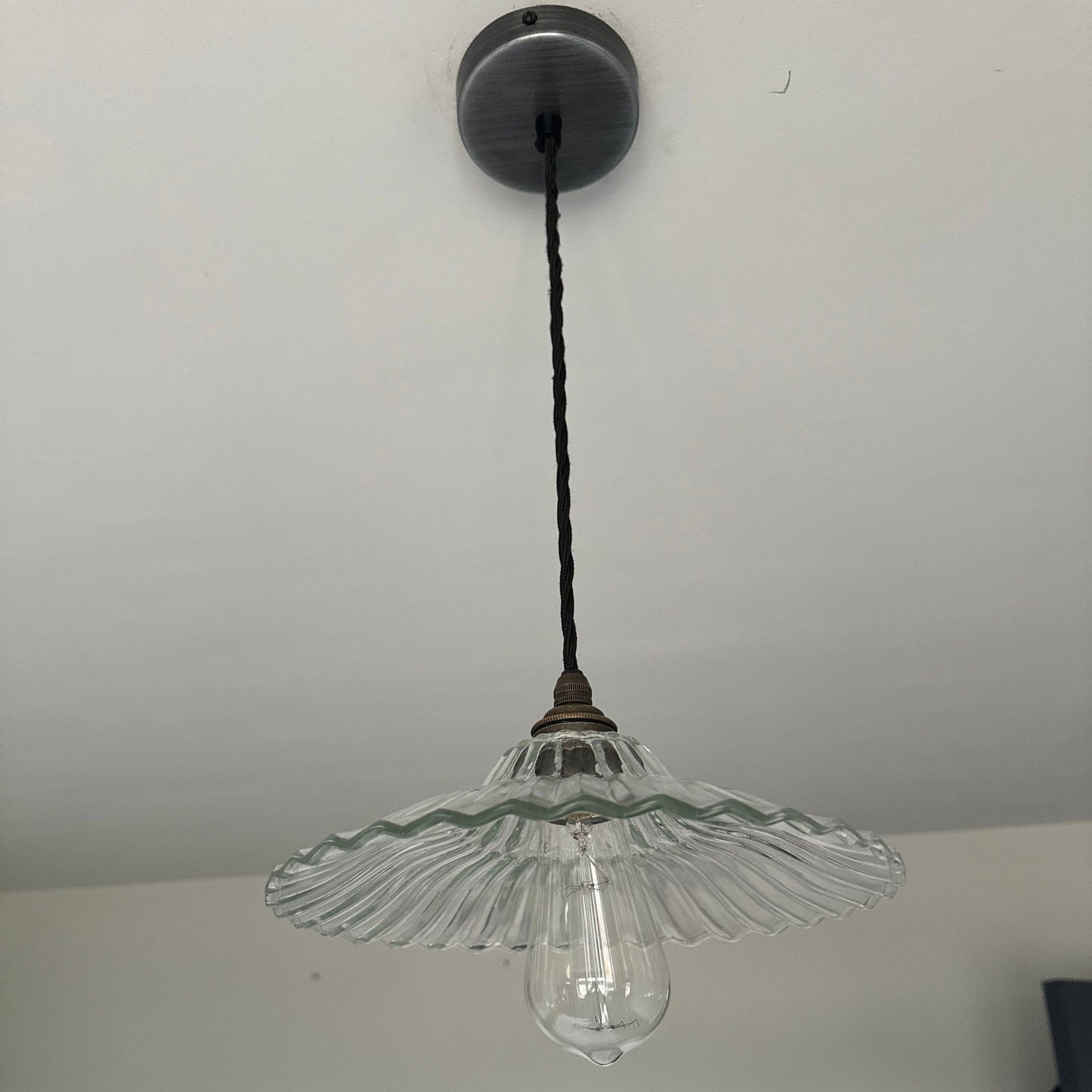 Lenwade ~ Prismatic Glass Shade Light Pendant Set by Vintage-Electrical