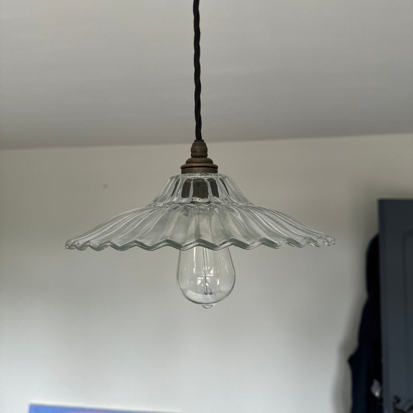 Lenwade ~ Prismatic Glass Shade Light Pendant Set by Vintage-Electrical