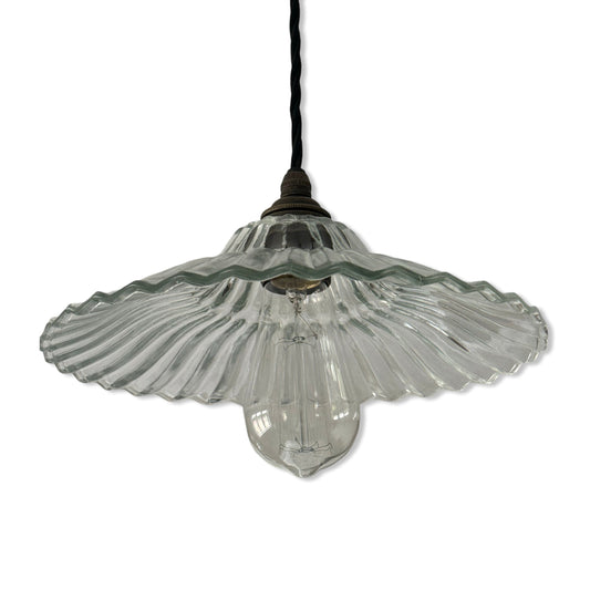 Lenwade ~ Prismatic Glass Shade Light Pendant Set by Vintage-Electrical
