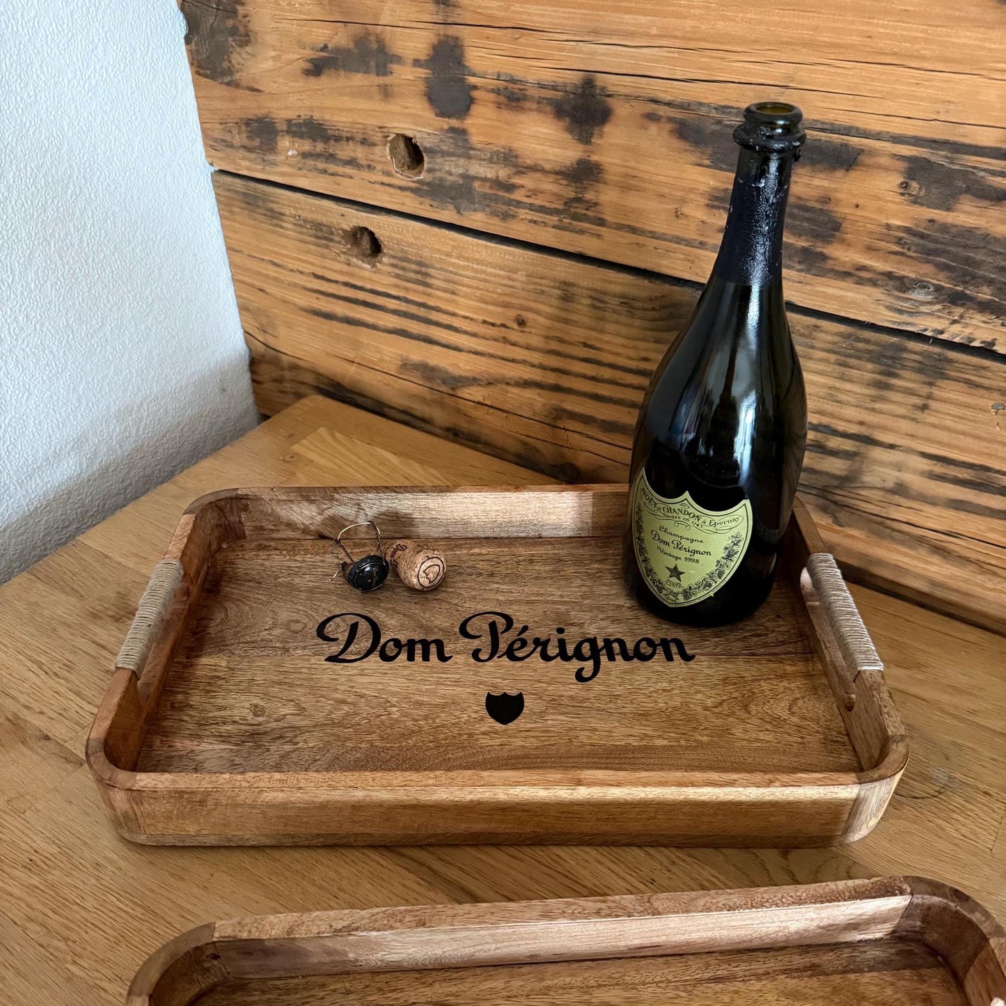 Wooden Serving Trays Dom Pérignon Champagne by Vintage-Electrical