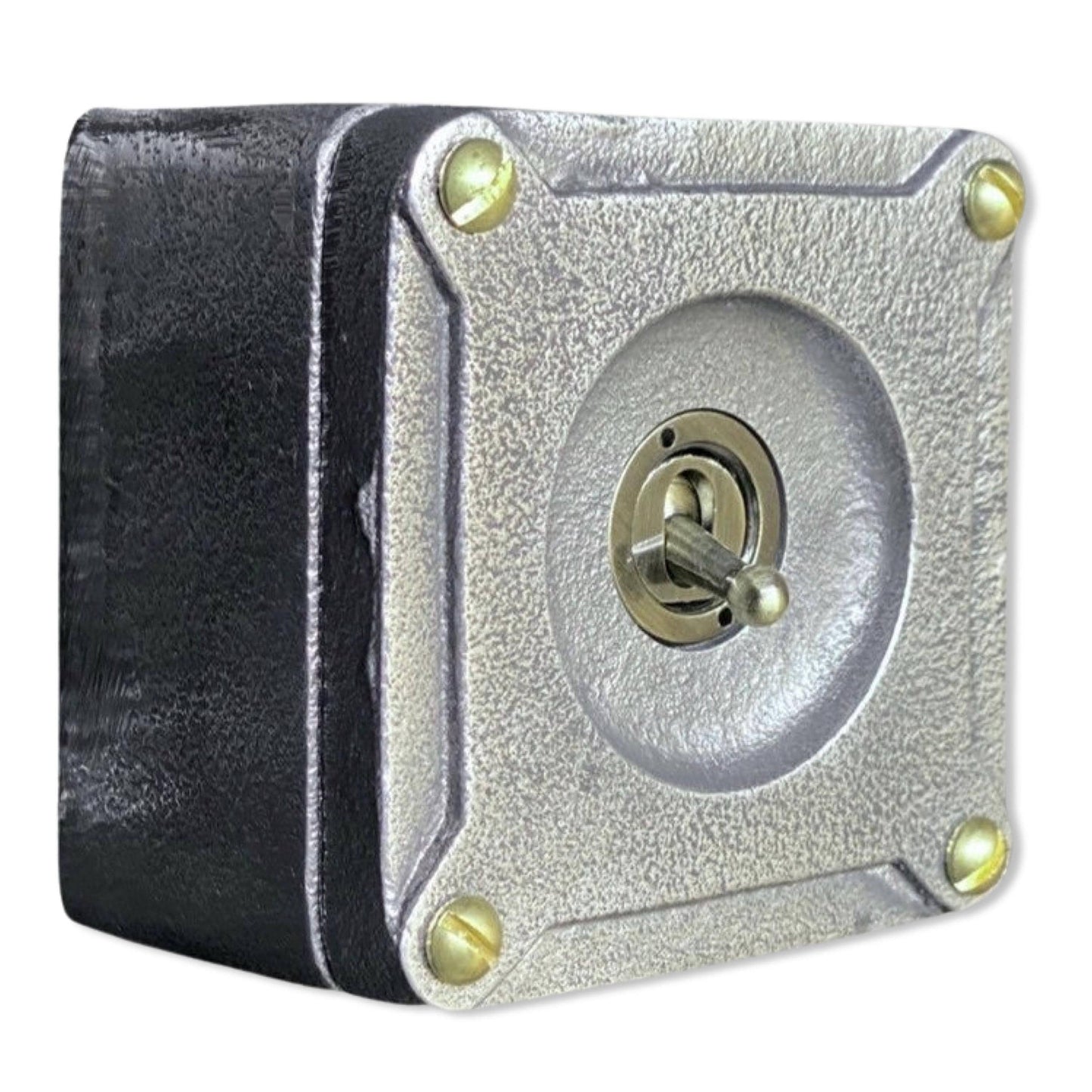 Single Gang 2 Way Conduit Surface Mounting Light Switch Solid Cast Metal Industrial ~ BS EN Approved Vintage Britmac Style by Vintage-Electrical