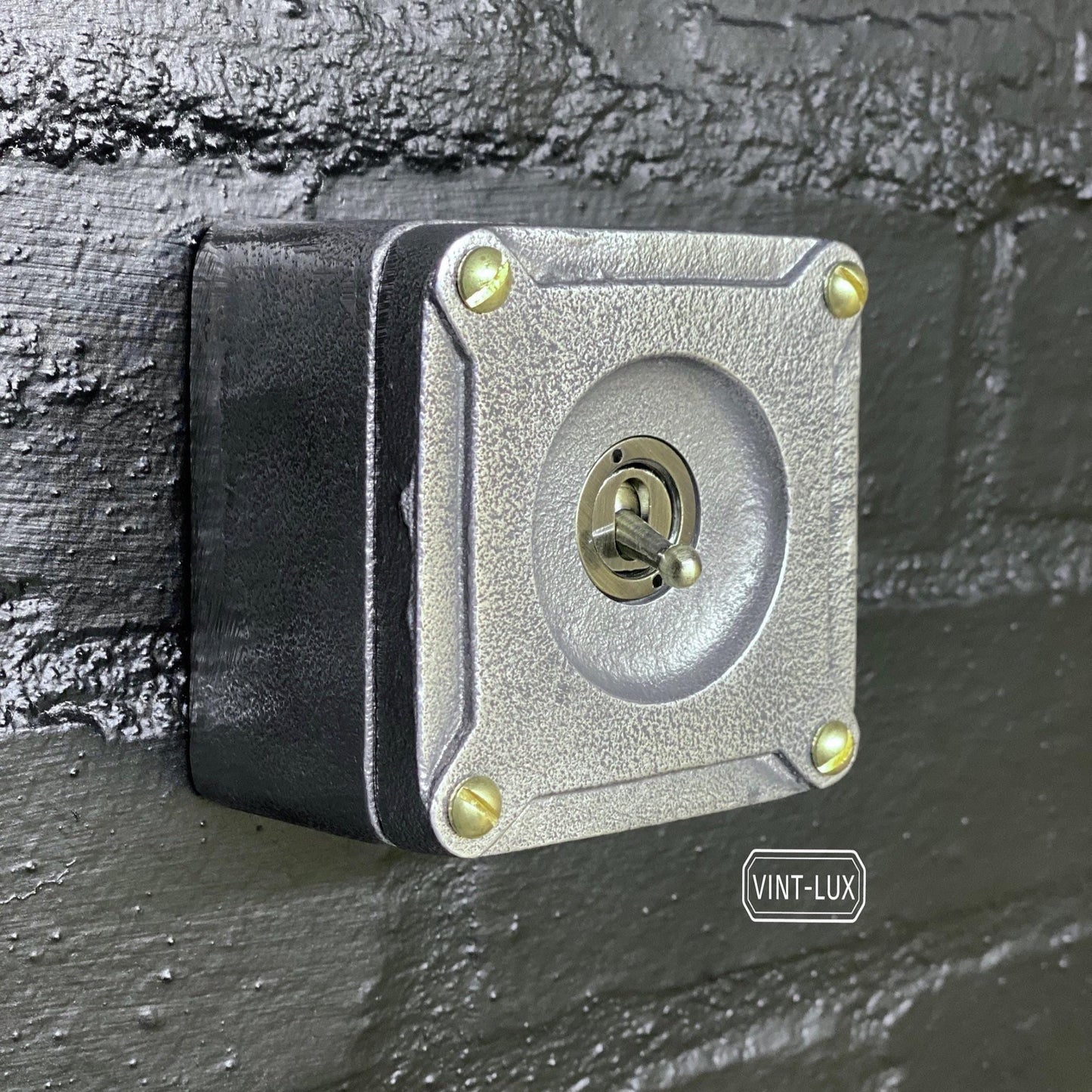 Single Gang 2 Way Conduit Surface Mounting Light Switch Solid Cast Metal Industrial ~ BS EN Approved Vintage Britmac Style by Vintage-Electrical