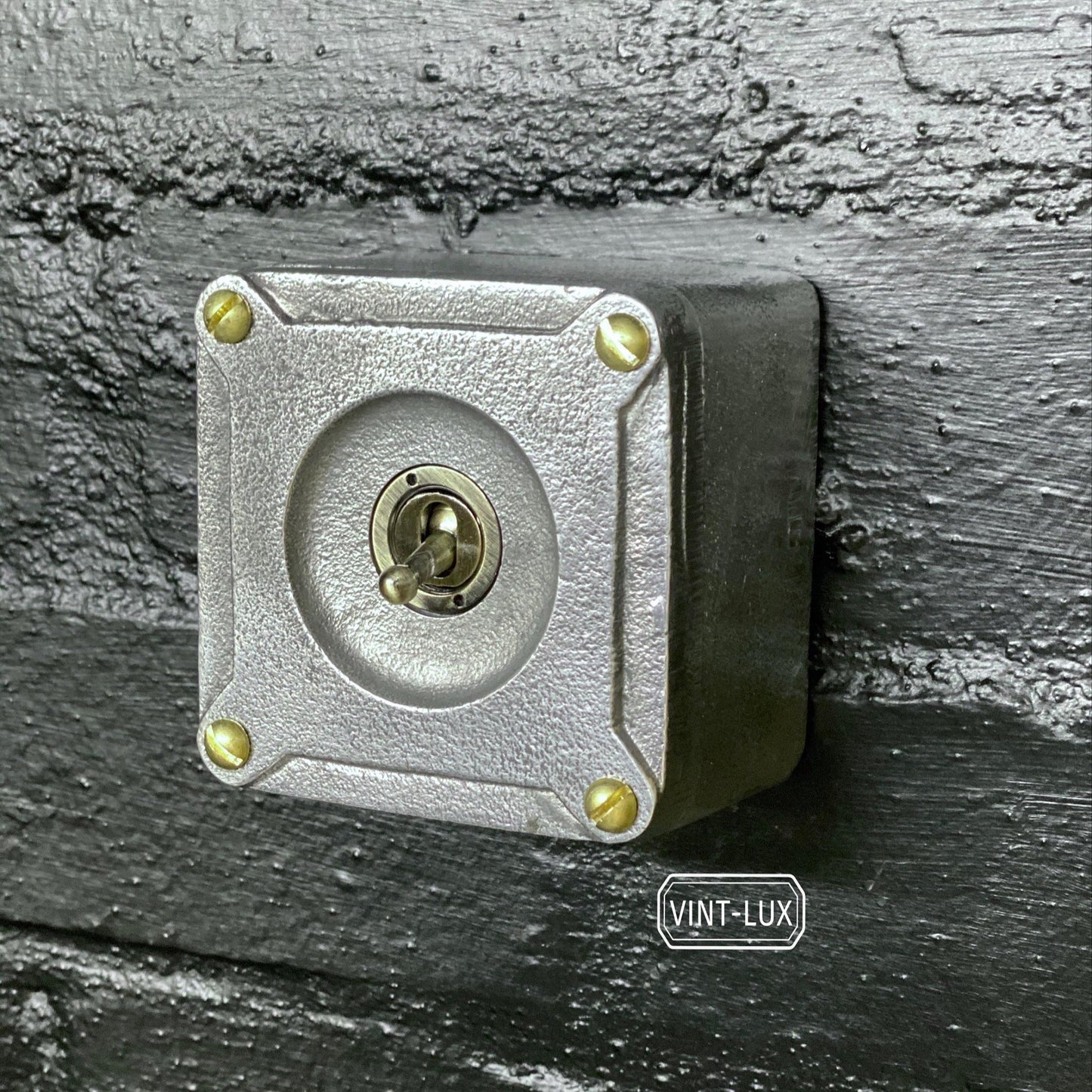 Single Gang 2 Way Conduit Surface Mounting Light Switch Solid Cast Metal Industrial ~ BS EN Approved Vintage Britmac Style by Vintage-Electrical