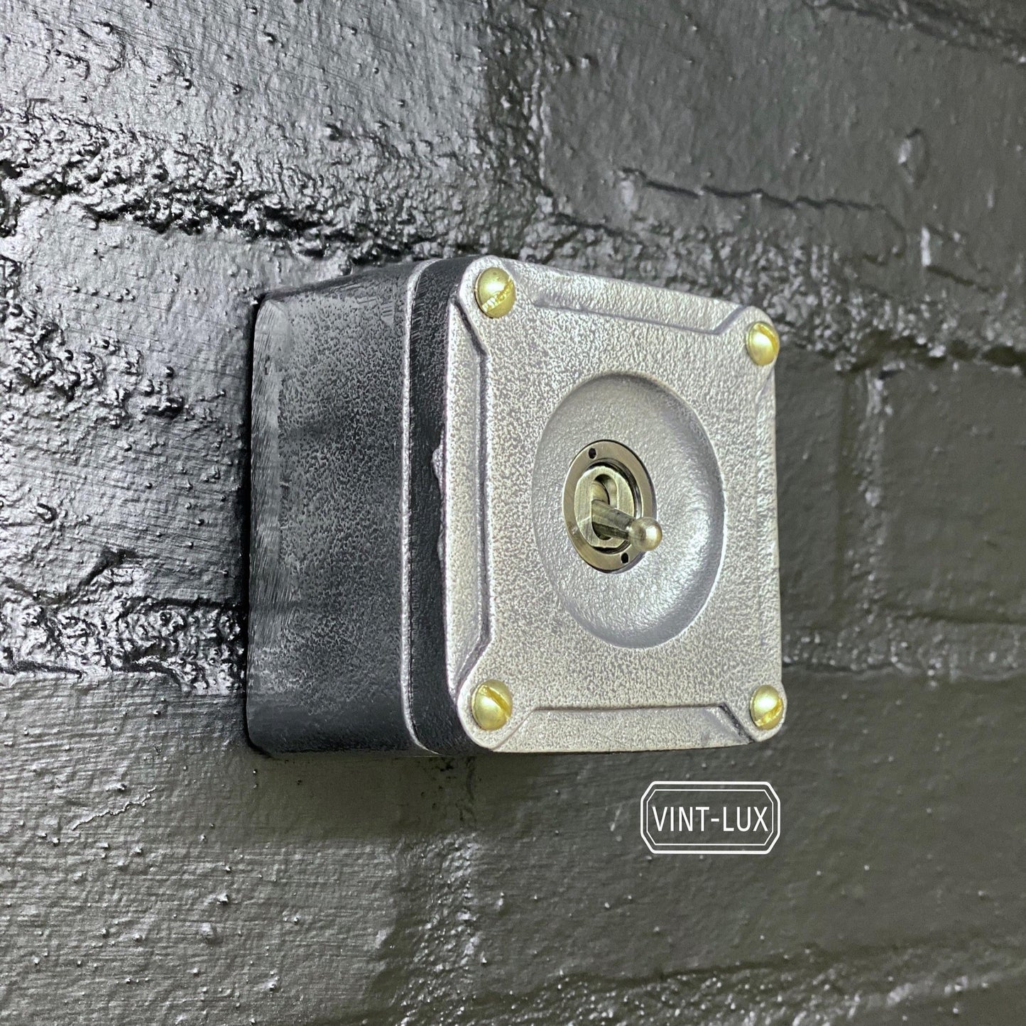 Single Gang 2 Way Conduit Surface Mounting Light Switch Solid Cast Metal Industrial ~ BS EN Approved Vintage Britmac Style by Vintage-Electrical