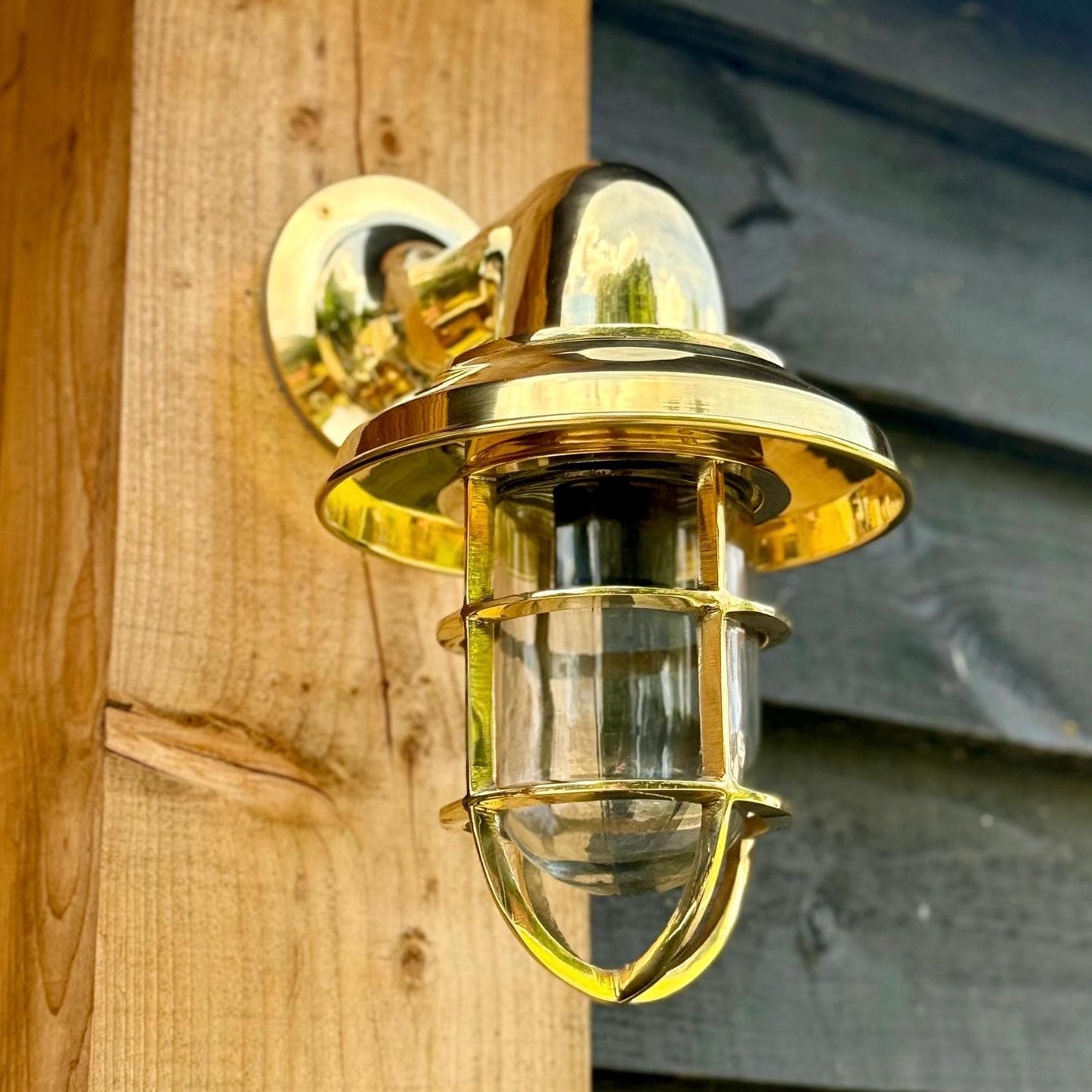 Wells - Solid Brass Bulkhead Outdoor & Bathroom Wall Light by Vintage-Electrical