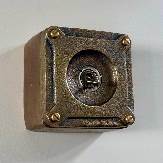 Single Gang Bronze Solid Cast Metal Surface Mounting Light Switch Industrial 2 Way - BS EN Approved Vintage Britmac Style. by Vintage-Electrical
