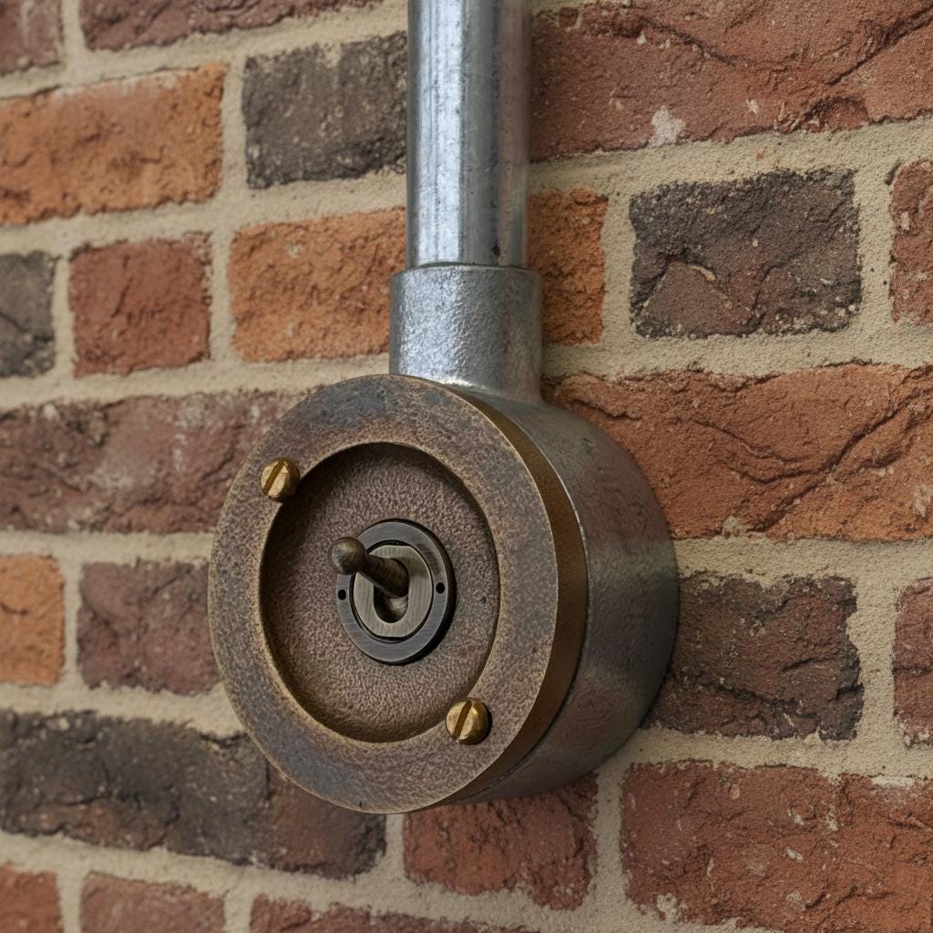 Single Gang Bronze Conduit Metal Light Switch Industrial by Vintage-Electrical