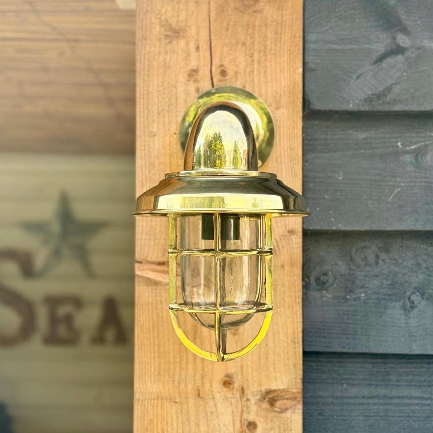 Wells - Solid Brass Bulkhead Outdoor & Bathroom Wall Light by Vintage-Electrical