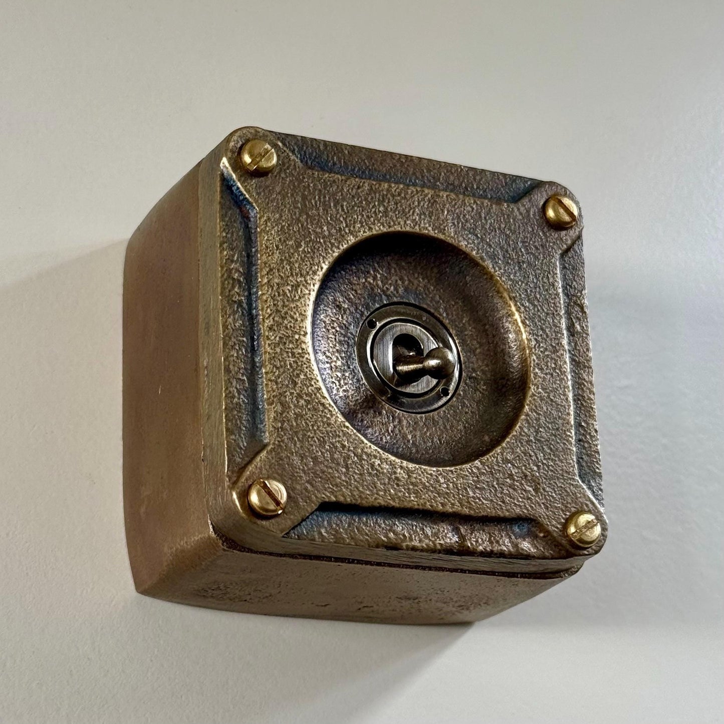Single Gang Bronze Solid Cast Metal Surface Mounting Light Switch Industrial 2 Way - BS EN Approved Vintage Britmac Style. by Vintage-Electrical