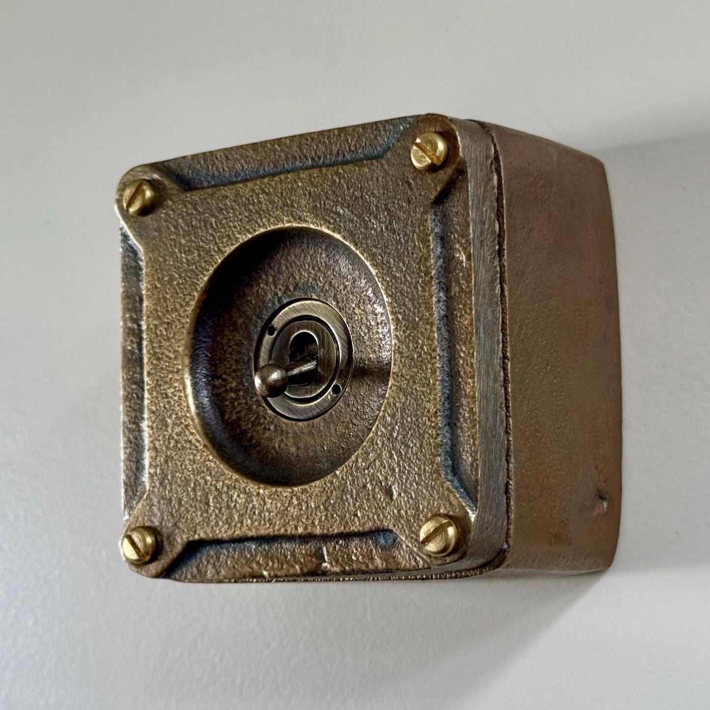 Single Gang Bronze Solid Cast Metal Surface Mounting Light Switch Industrial 2 Way - BS EN Approved Vintage Britmac Style. by Vintage-Electrical