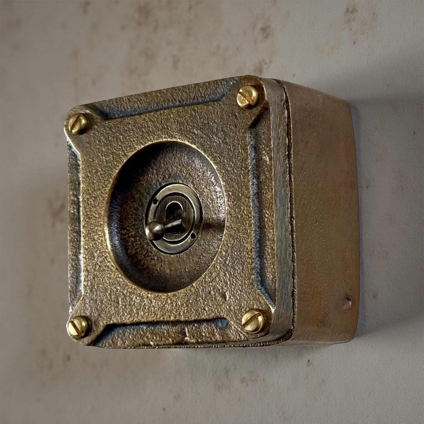 Single Gang Bronze Solid Cast Metal Surface Mounting Light Switch Industrial 2 Way - BS EN Approved Vintage Britmac Style. by Vintage-Electrical