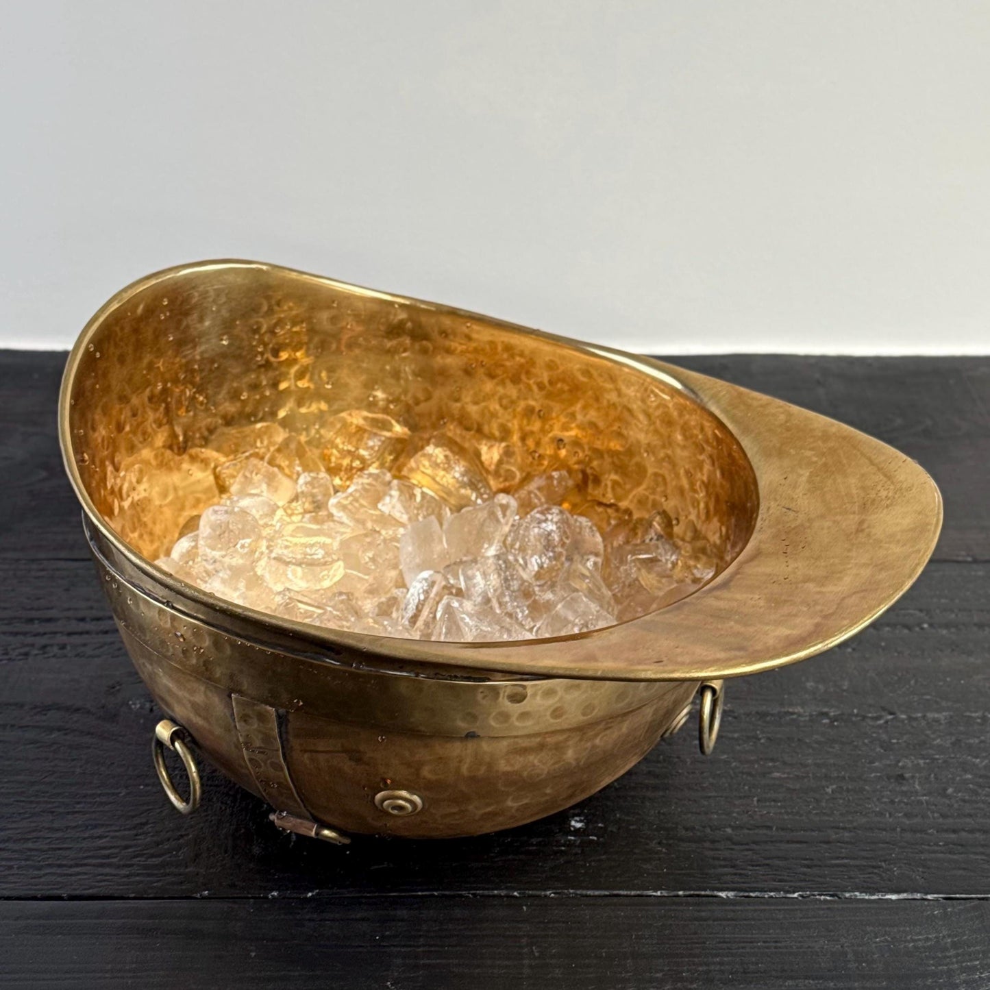 Polo Helmet Solid Antique Brass Champagne Ice Bucket | Wine Cooler by Vintage-Electrical