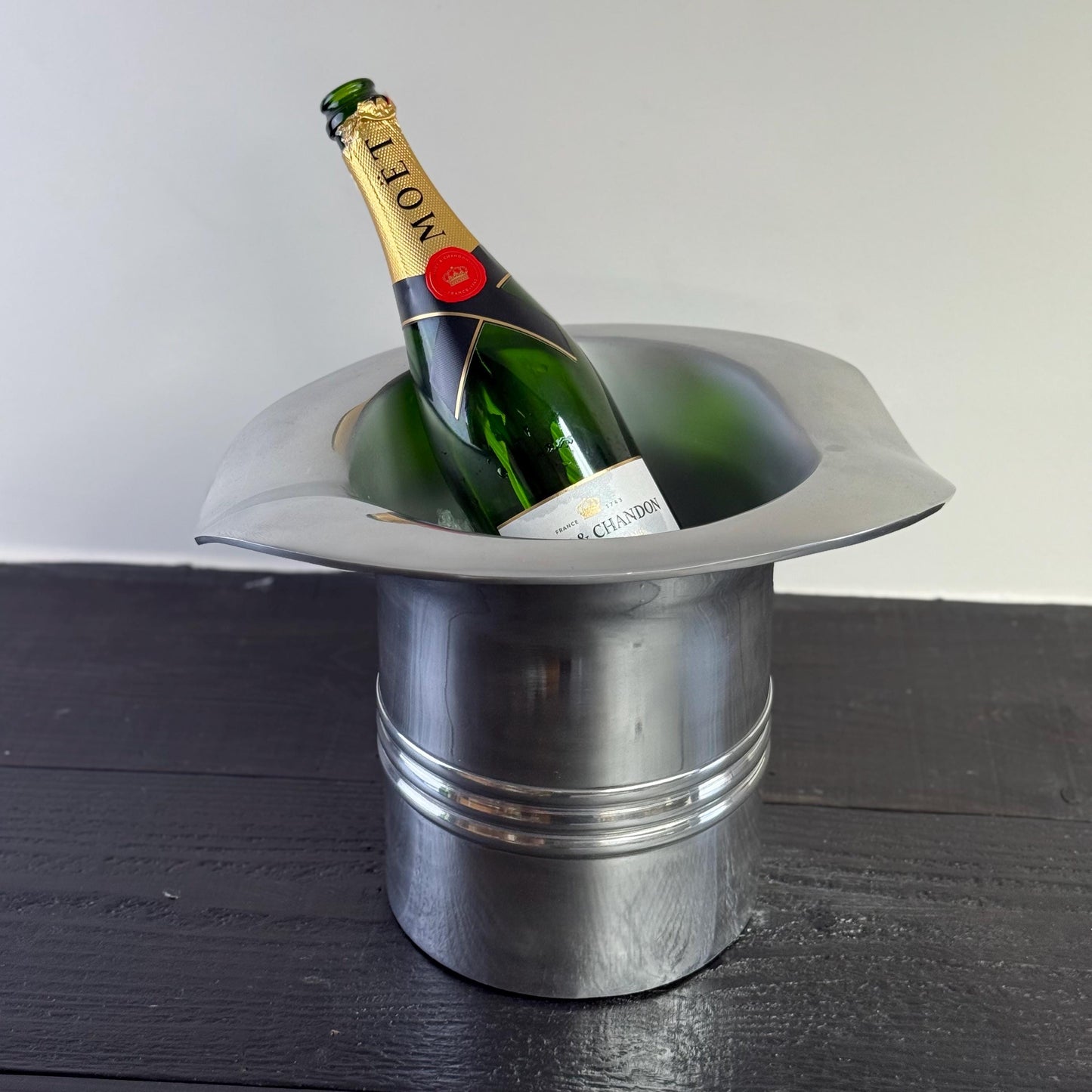 Top Hat XL ~ Solid Cast Champagne Ice Bucket - Wine Cooler Bath by Vintage-Electrical