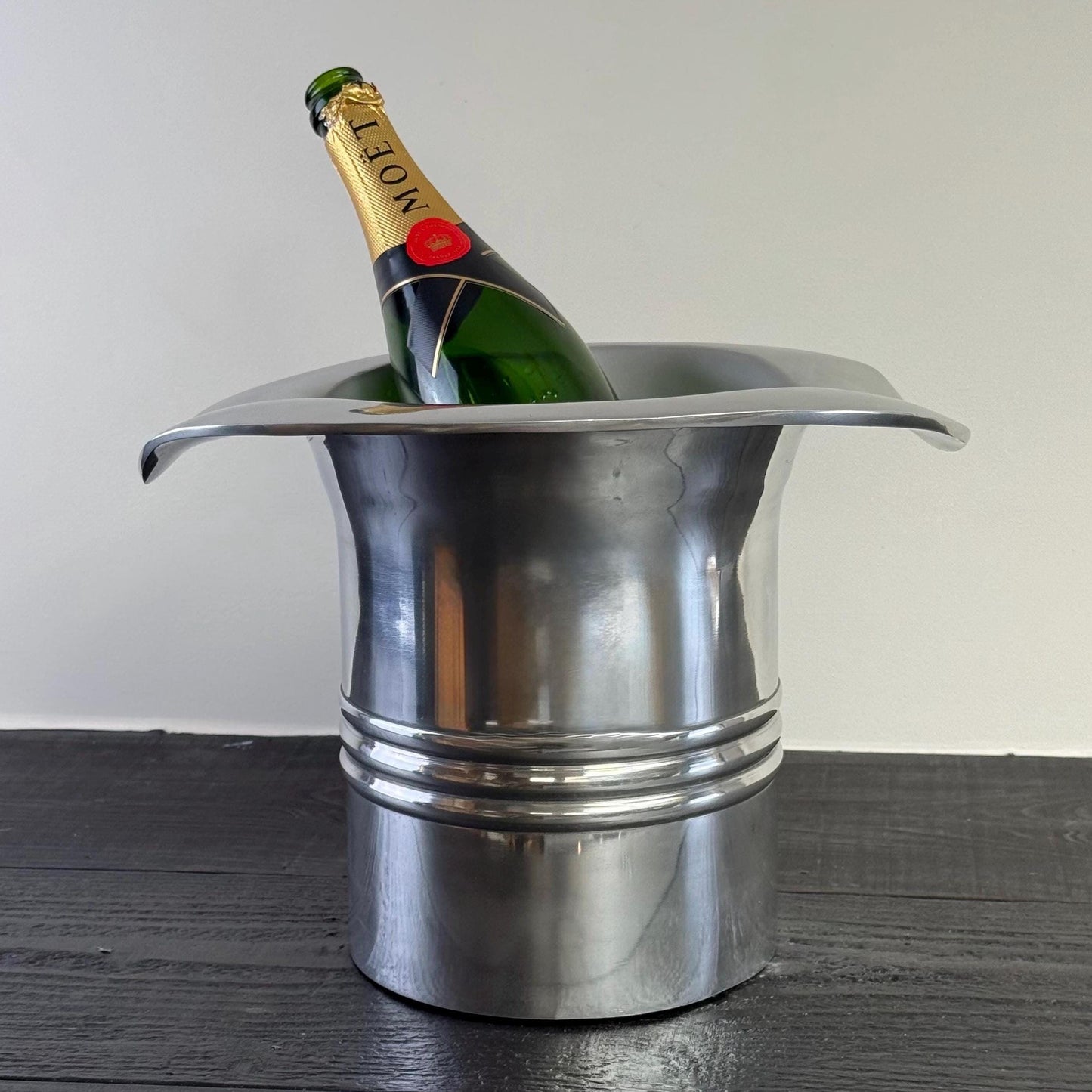 Top Hat XL ~ Solid Cast Champagne Ice Bucket - Wine Cooler Bath by Vintage-Electrical