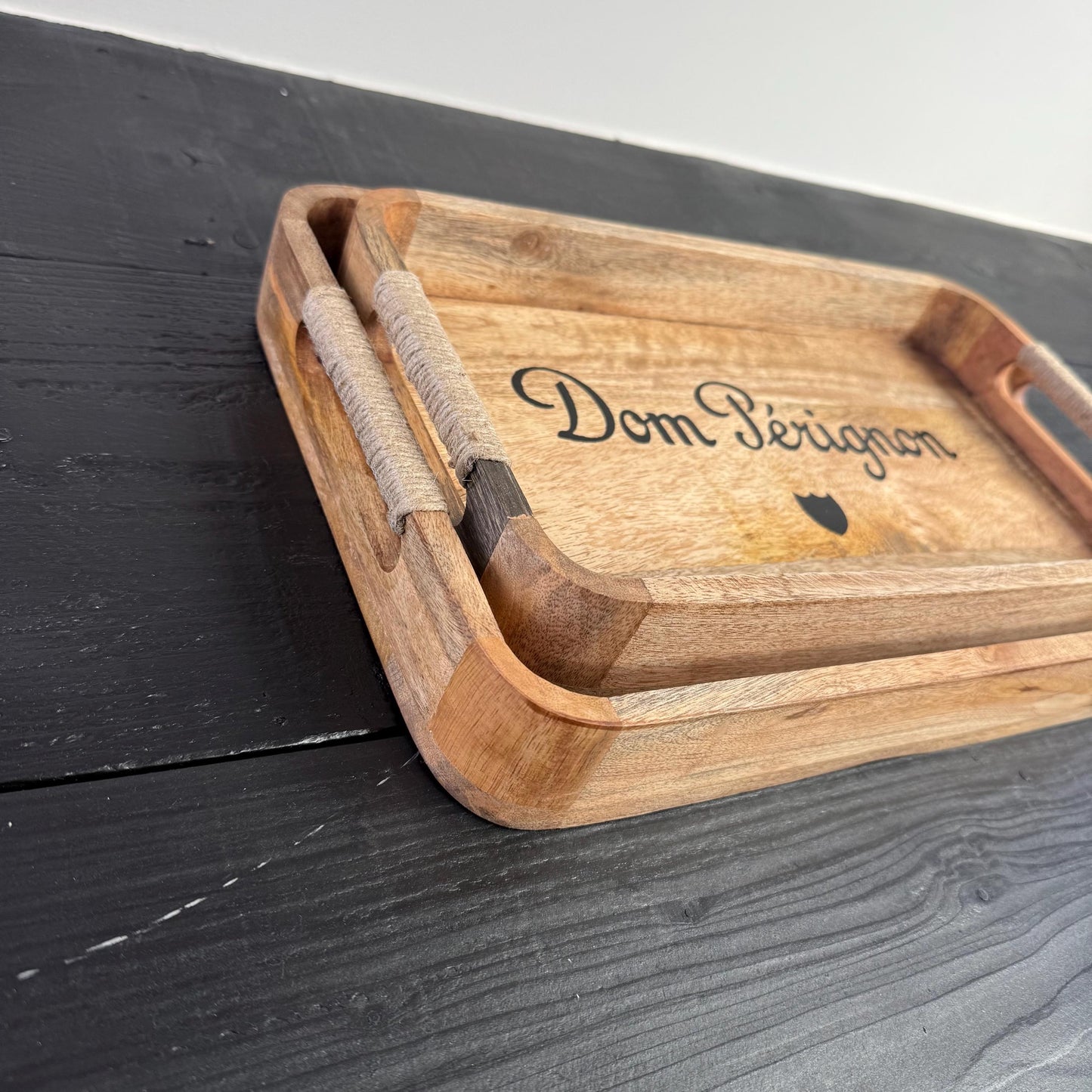 Wooden Serving Trays Dom Pérignon Champagne by Vintage-Electrical
