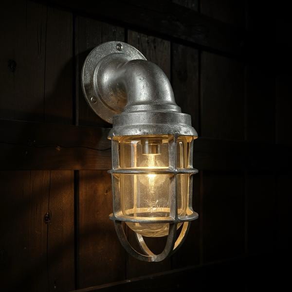 Beachamwell ~ Raw Cast Bulkhead Outdoor & Bathroom Sconce Wall Light ~ 10.5 Inch by Vintage-Electrical