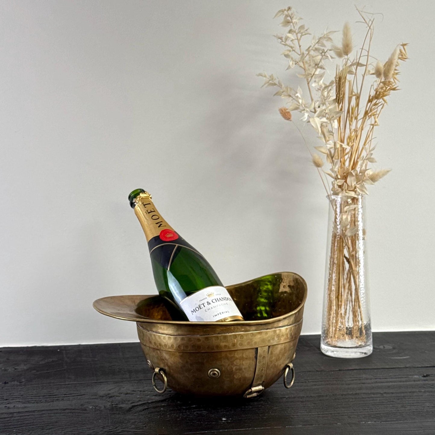 Polo Helmet Solid Antique Brass Champagne Ice Bucket | Wine Cooler by Vintage-Electrical