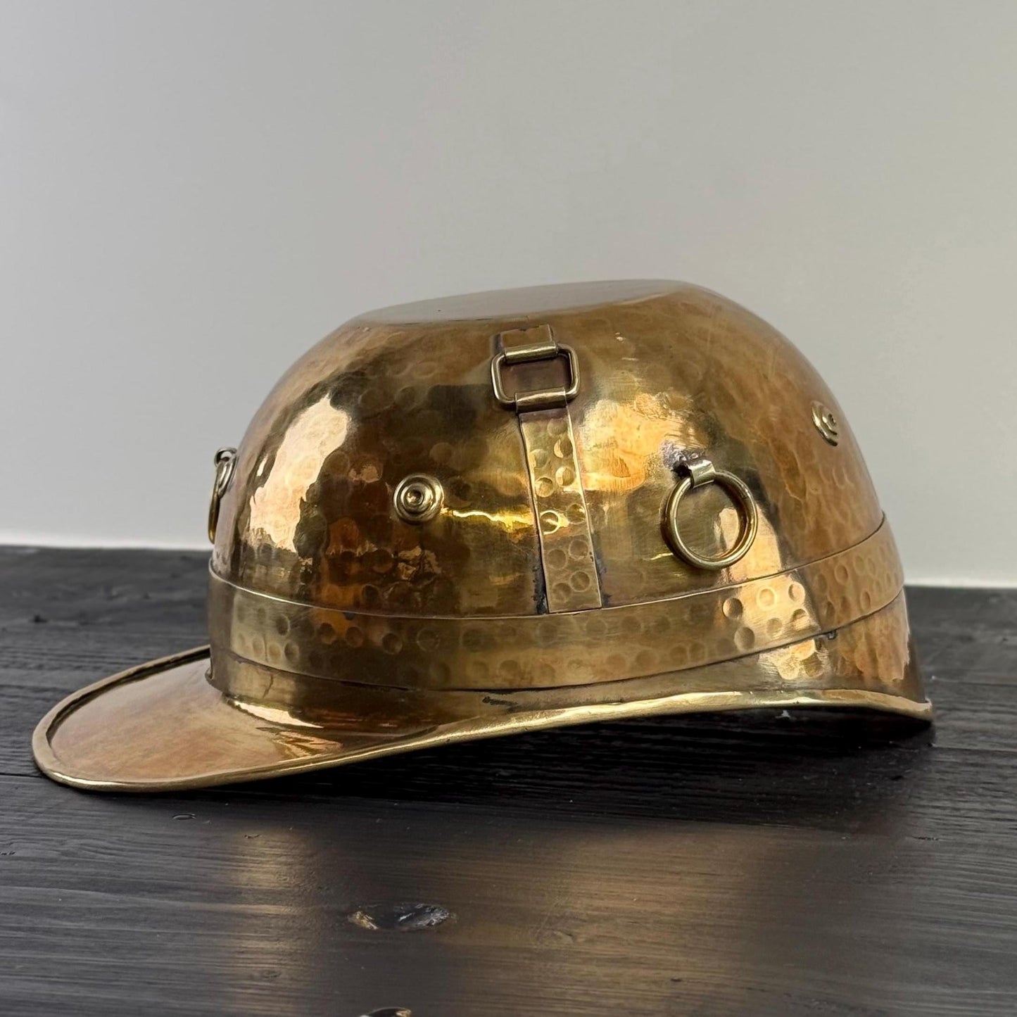 Polo Helmet Solid Antique Brass Champagne Ice Bucket | Wine Cooler by Vintage-Electrical