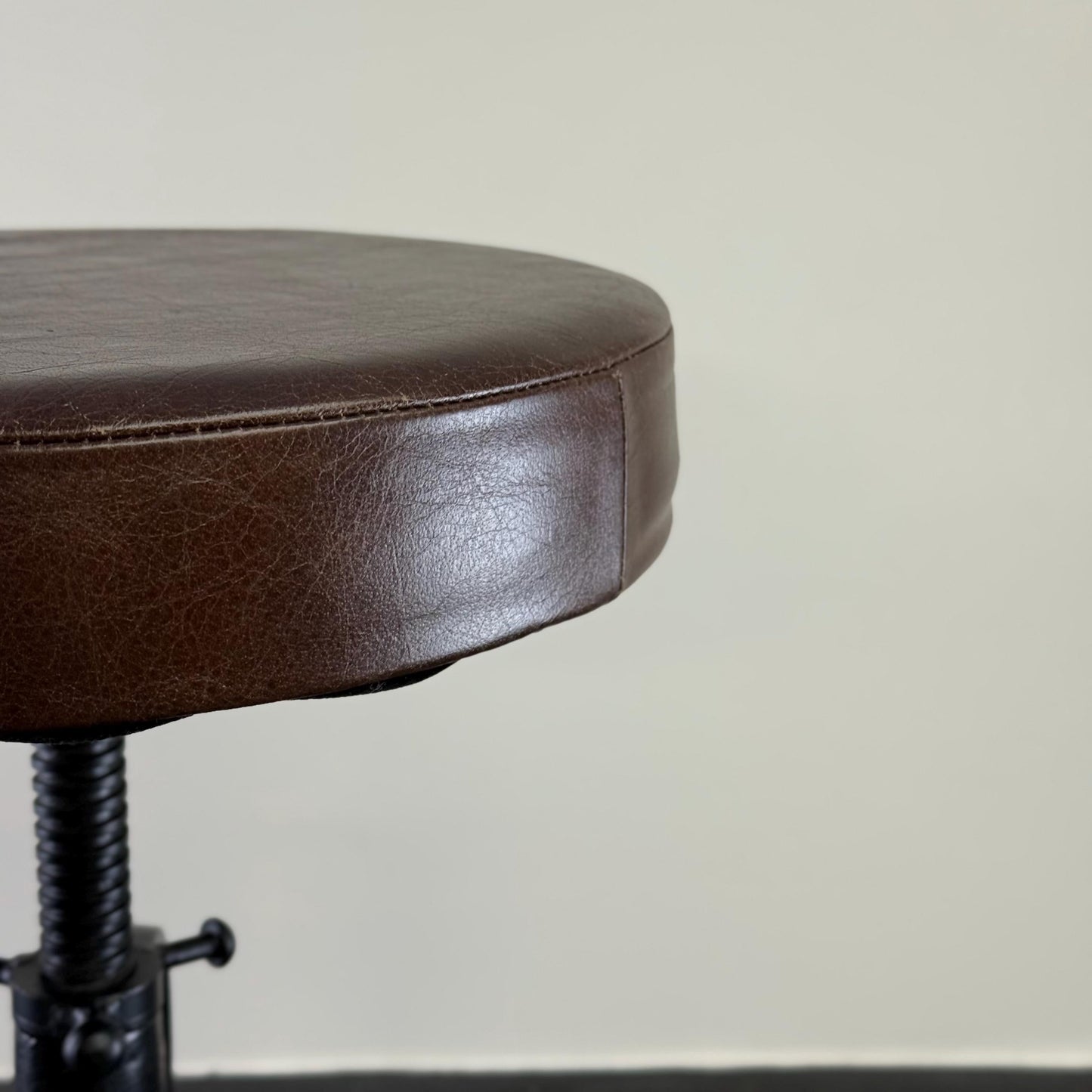Vice Clamp Industrial Solid Bar Stool Wood or Leather Top by Vintage-Electrical