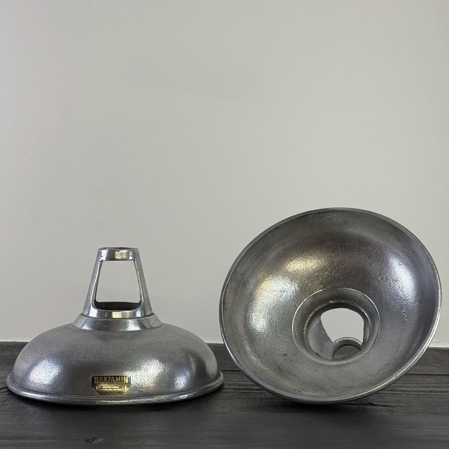 Cawston - Silver Solid Cast Aluminium Lampshade Pendant Set Light - 11 Inch by Vintage-Electrical