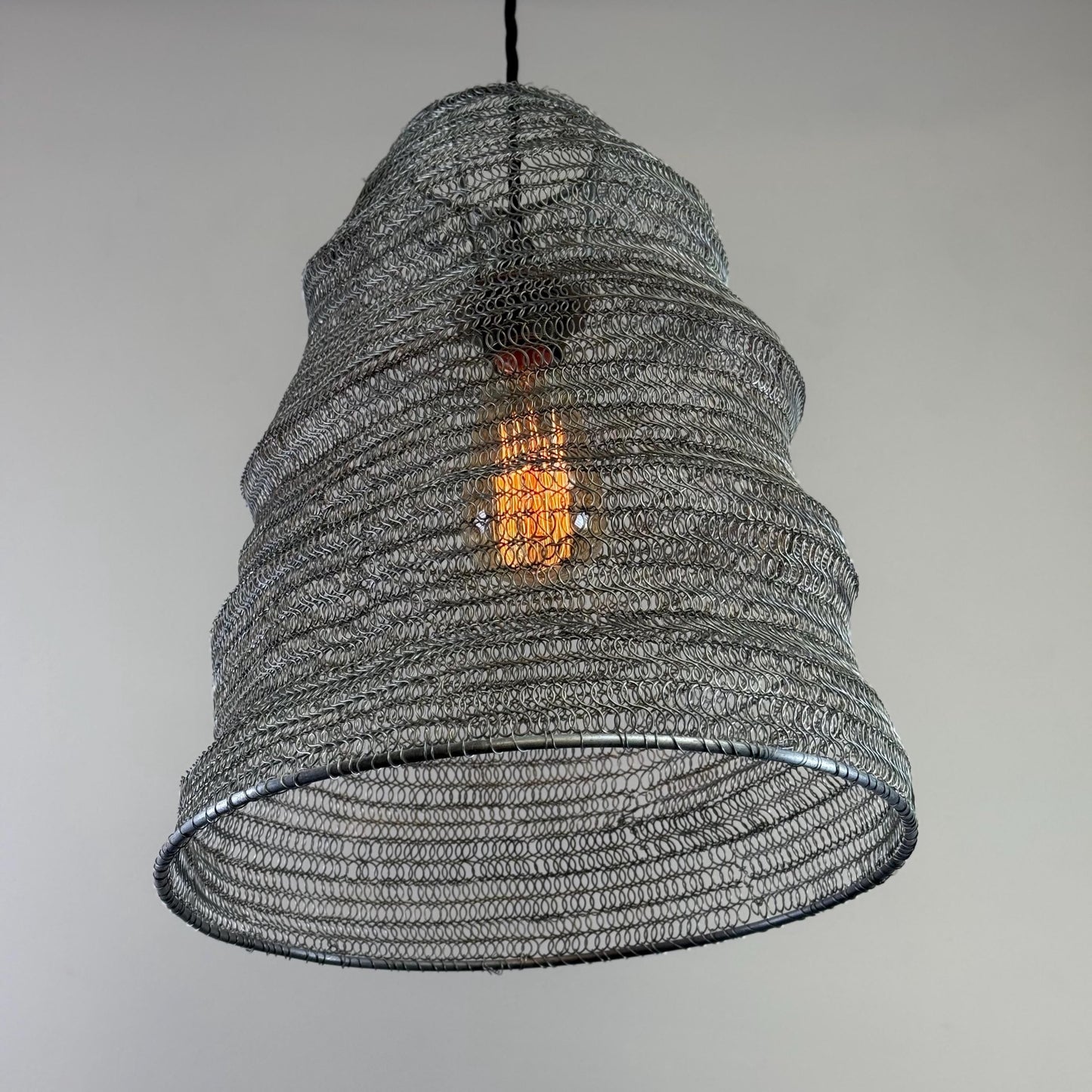 Walton ~ Beehive Large Silver Wire Mesh Lampshade Pendant Ceiling Light by Vintage-Electrical