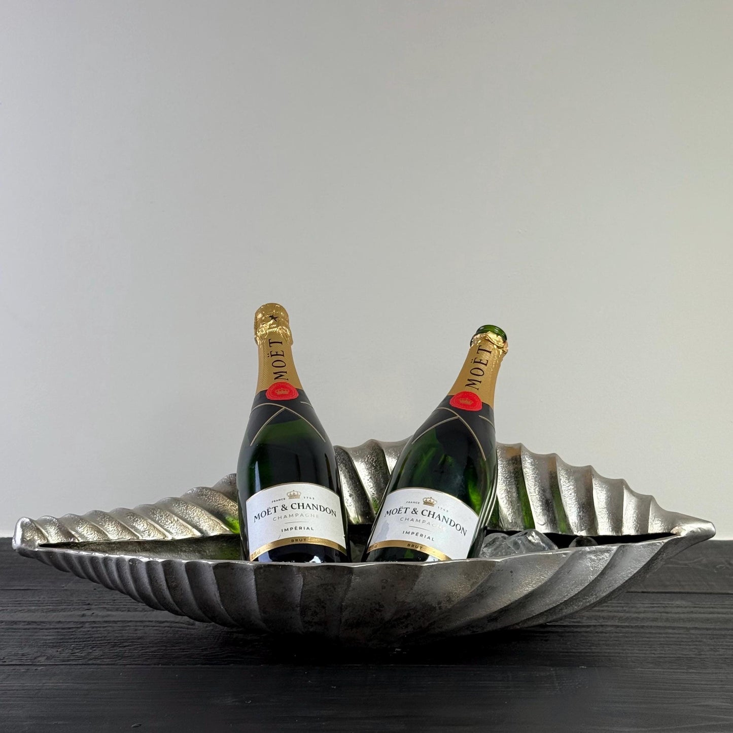 Clamshell Solid Cast Champagne Ice Bucket - Wine Cooler by Vintage-Electrical