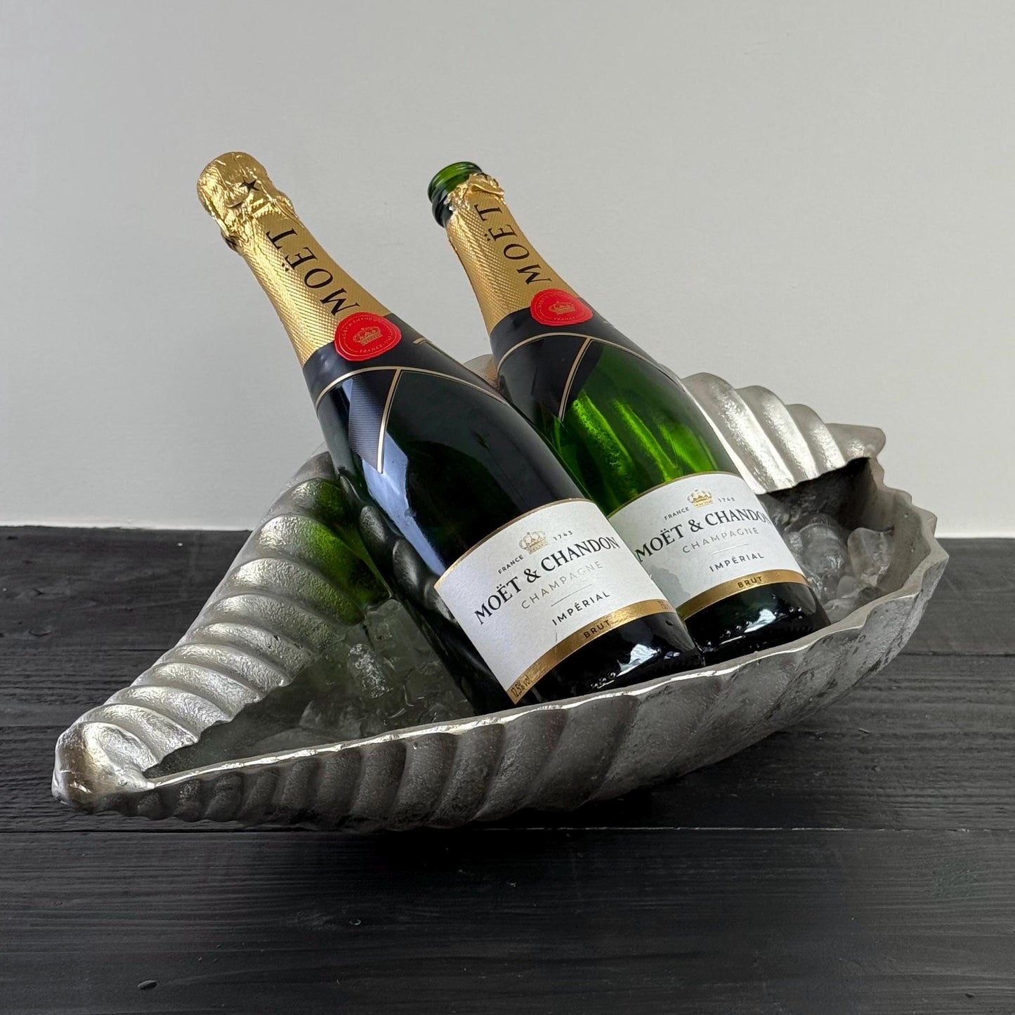 Clamshell Solid Cast Champagne Ice Bucket - Wine Cooler by Vintage-Electrical