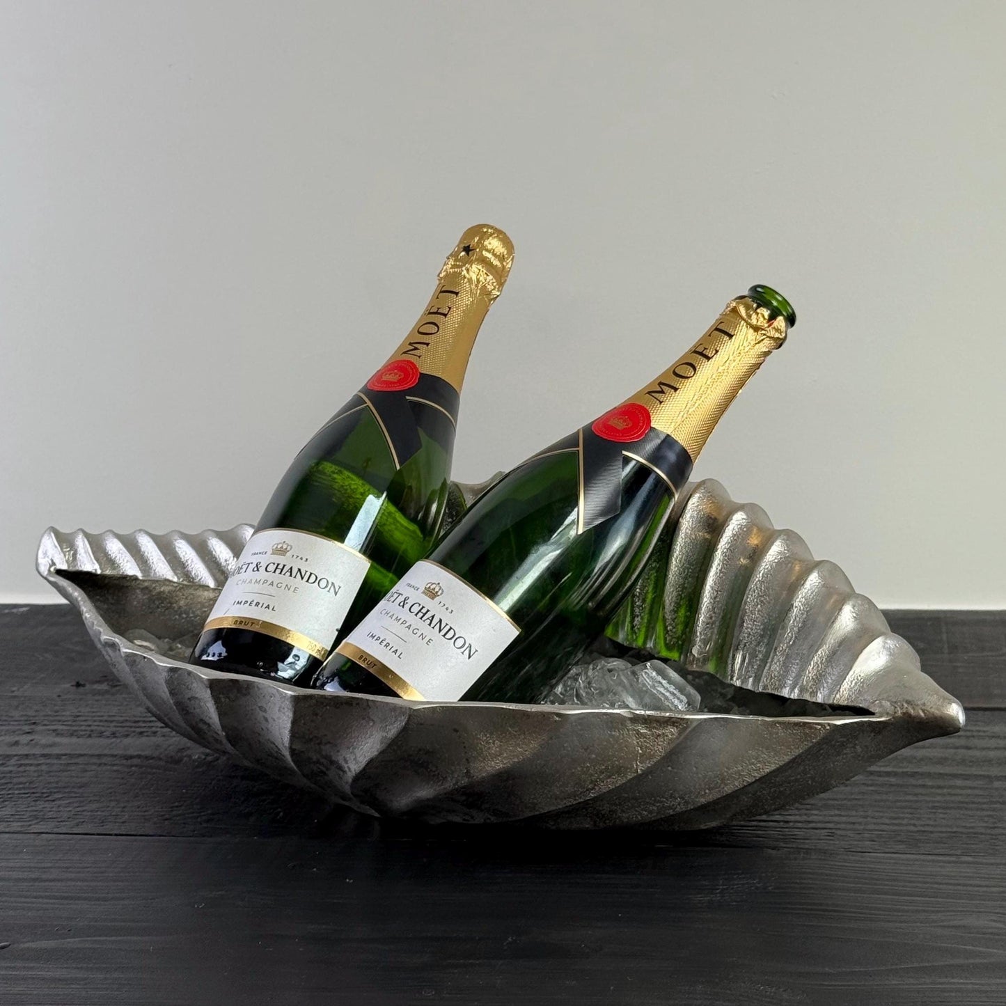 Clamshell Solid Cast Champagne Ice Bucket - Wine Cooler by Vintage-Electrical