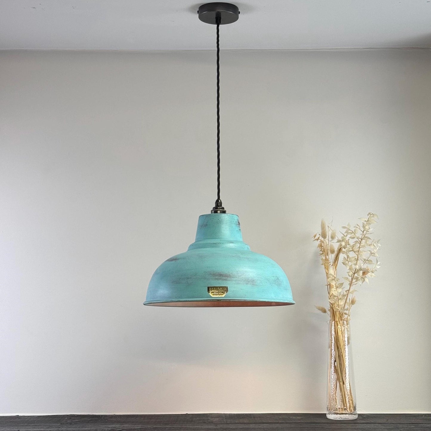 Salthouse XL - Copper Verdigris Patina Industrial Lampshade Pendant Light - 14.5 Inch by Vintage-Electrical