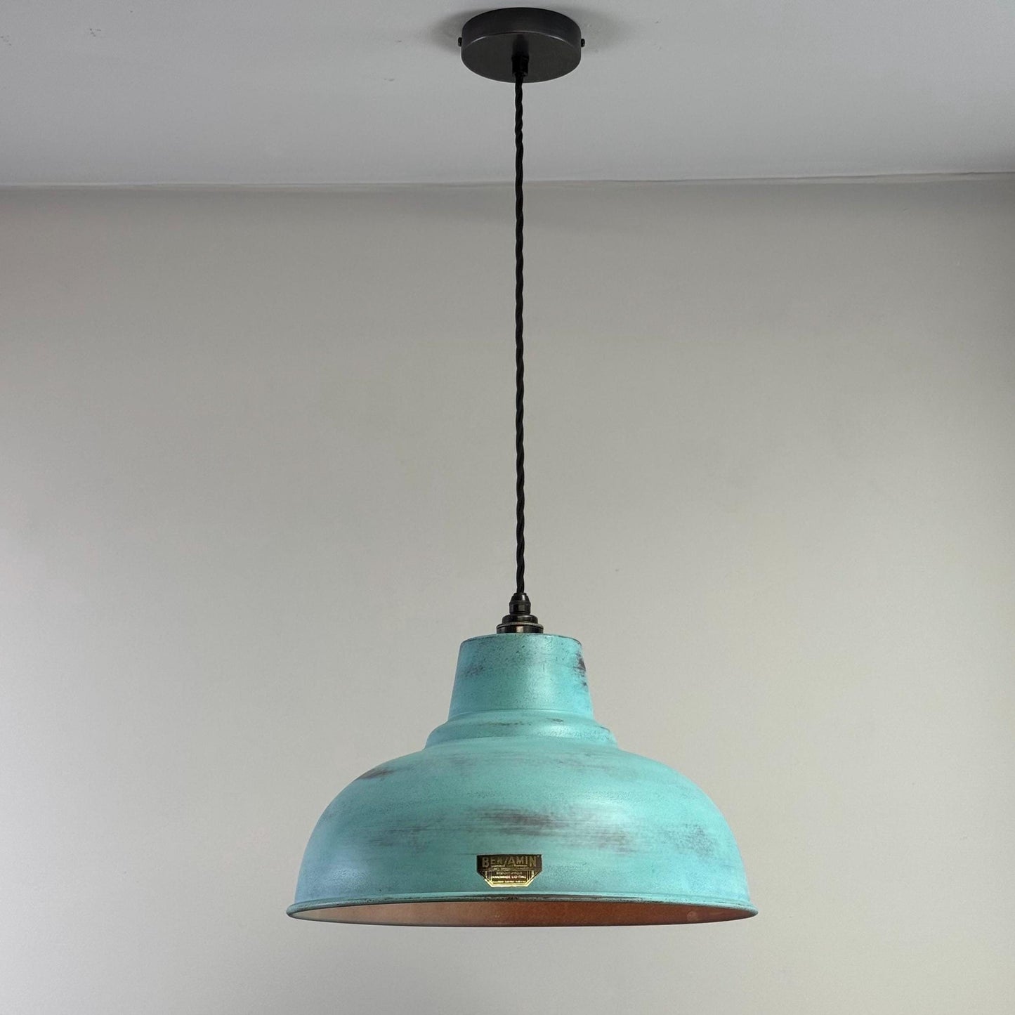 Salthouse XL - Copper Verdigris Patina Industrial Lampshade Pendant Light - 14.5 Inch by Vintage-Electrical