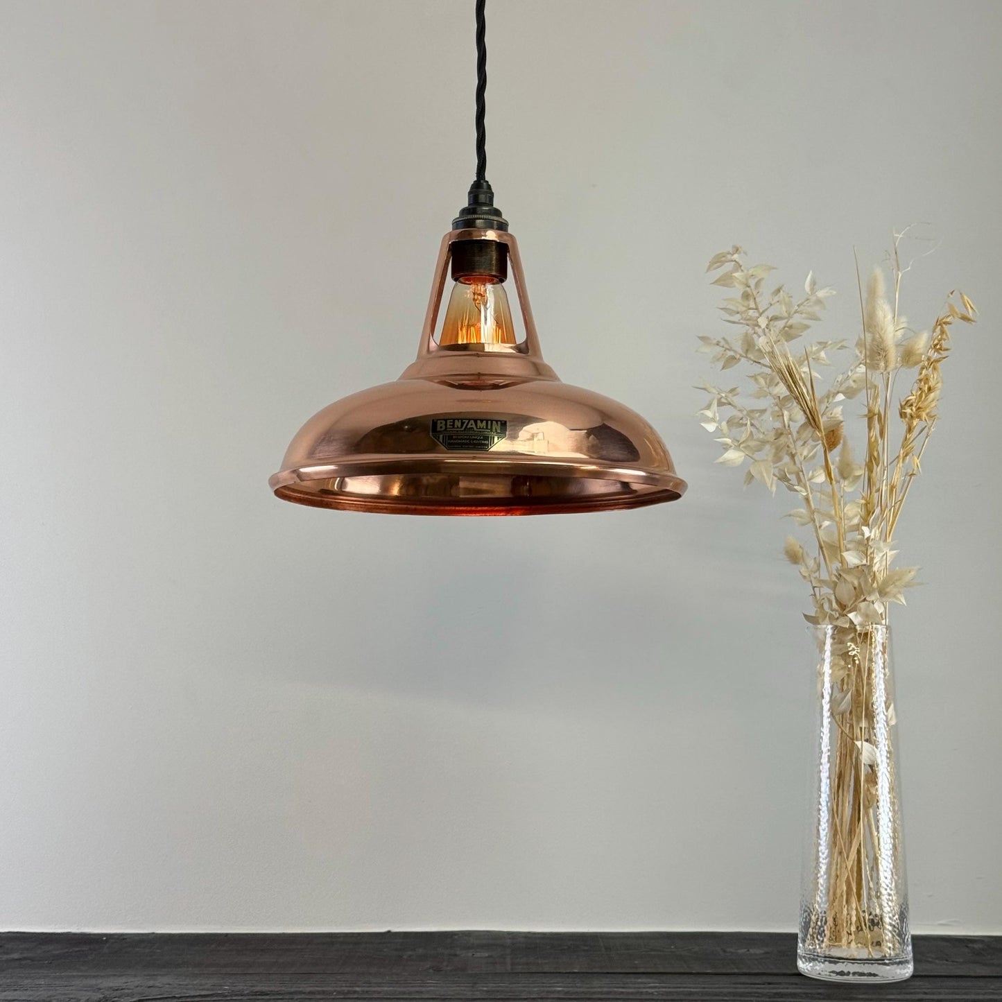 Cawston - Genuine Solid Copper Slotted Lampshade Pendant Ceiling Light - 11 Inch by Vintage-Electrical