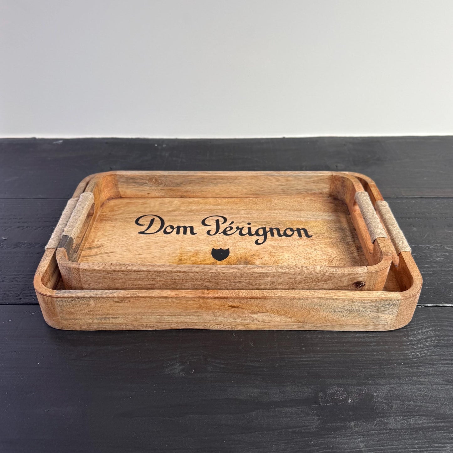 Wooden Serving Trays Dom Pérignon Champagne by Vintage-Electrical