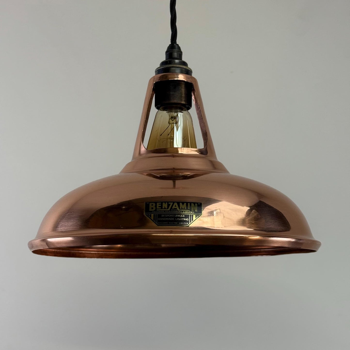 Cawston - Genuine Solid Copper Slotted Lampshade Pendant Ceiling Light - 11 Inch by Vintage-Electrical