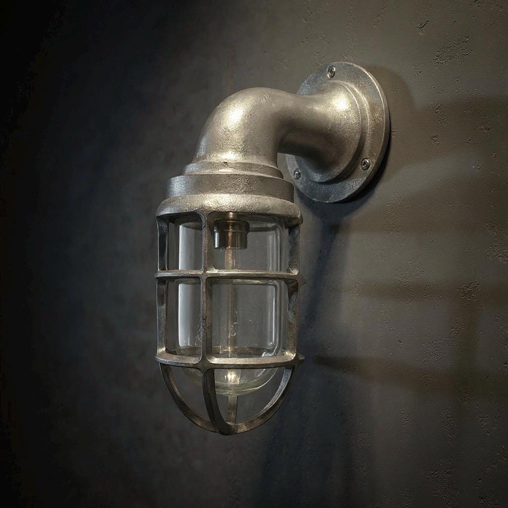 Beachamwell ~ Raw Cast Bulkhead Outdoor & Bathroom Sconce Wall Light ~ 10.5 Inch by Vintage-Electrical