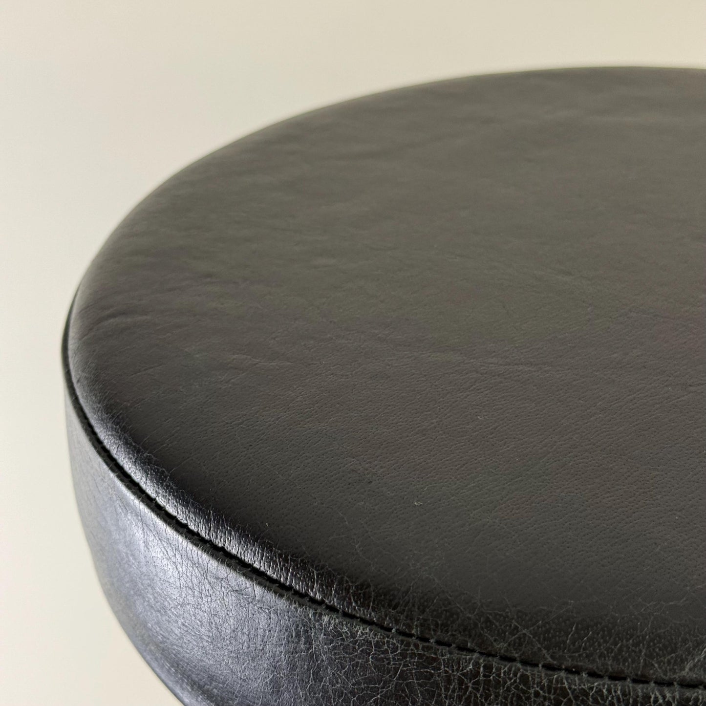 Brass Bar Adjustable Stool Black Leather Top Seat | Vintage Industrial Style by Vintage-Electrical
