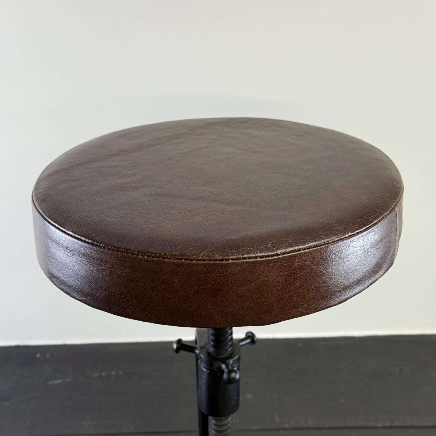 Vice Clamp Industrial Solid Bar Stool Wood or Leather Top by Vintage-Electrical