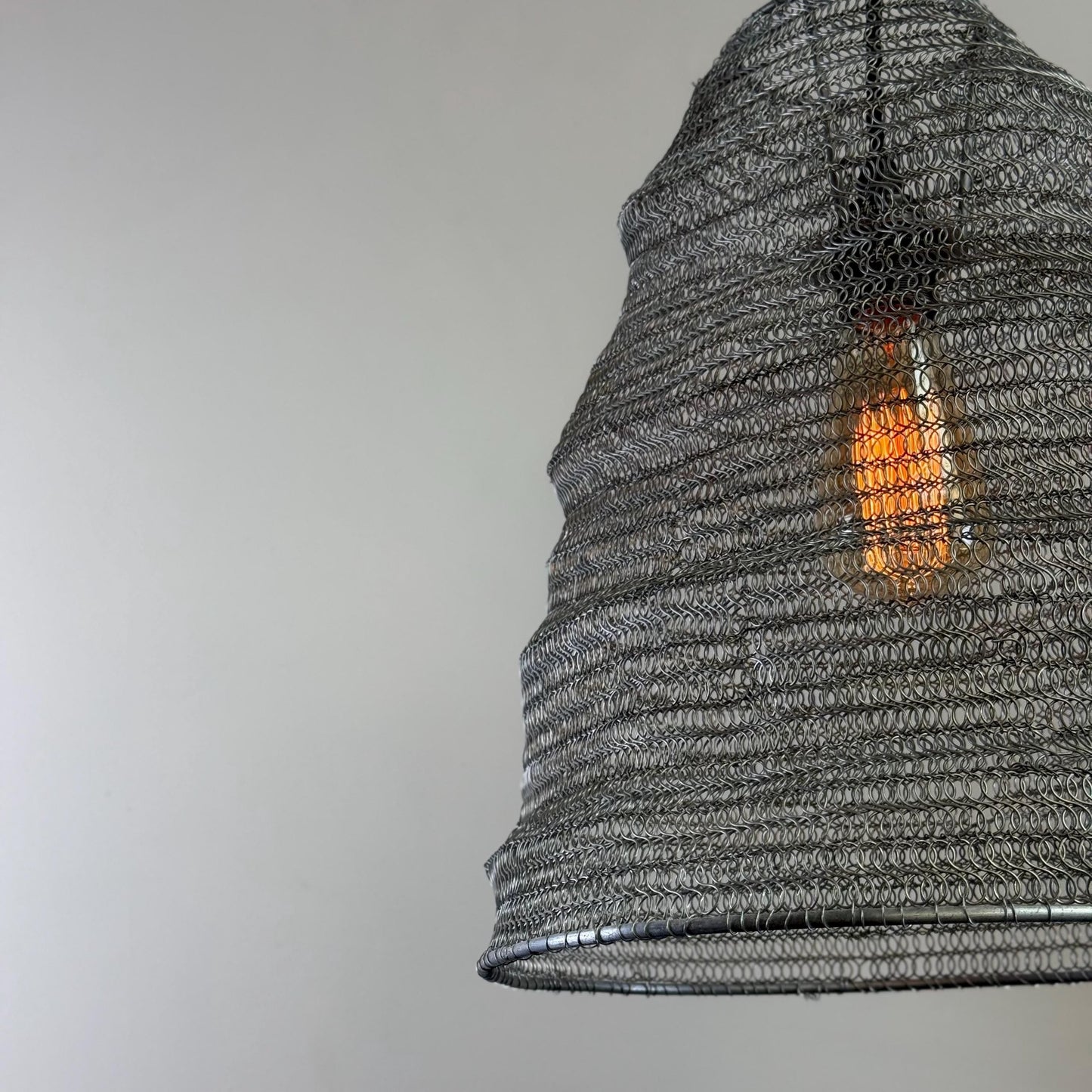 Walton ~ Beehive Large Silver Wire Mesh Lampshade Pendant Ceiling Light by Vintage-Electrical
