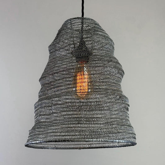 Walton ~ Beehive Large Silver Wire Mesh Lampshade Pendant Ceiling Light by Vintage-Electrical