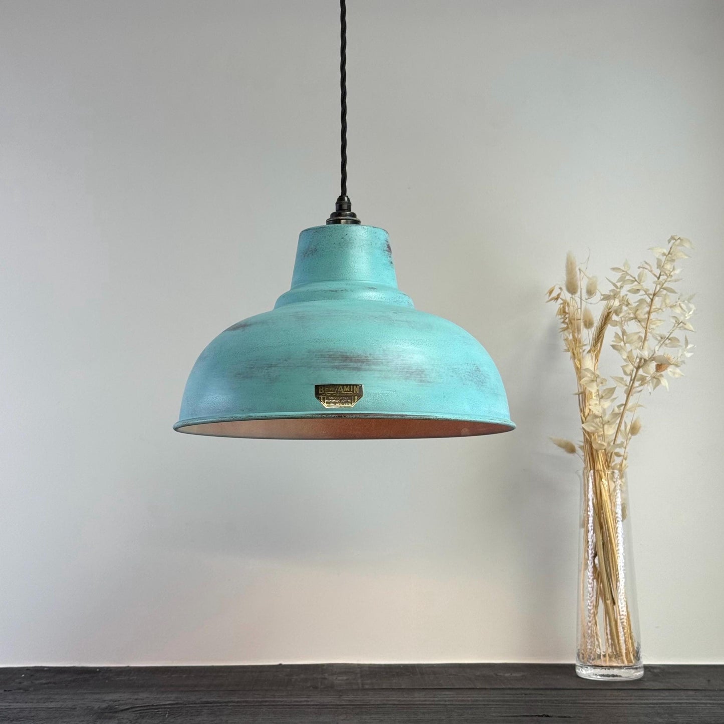Salthouse XL - Copper Verdigris Patina Industrial Lampshade Pendant Light - 14.5 Inch by Vintage-Electrical