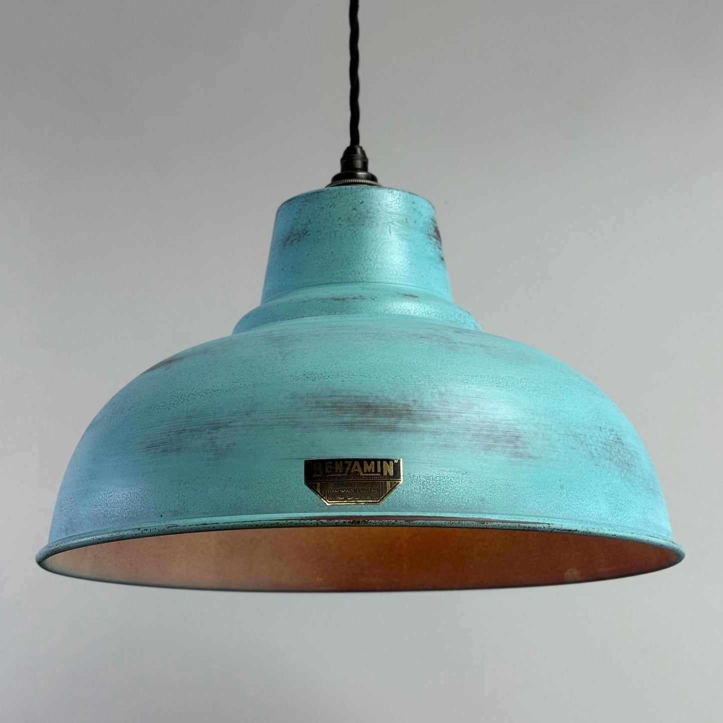 Salthouse XL - Copper Verdigris Patina Industrial Lampshade Pendant Light - 14.5 Inch by Vintage-Electrical