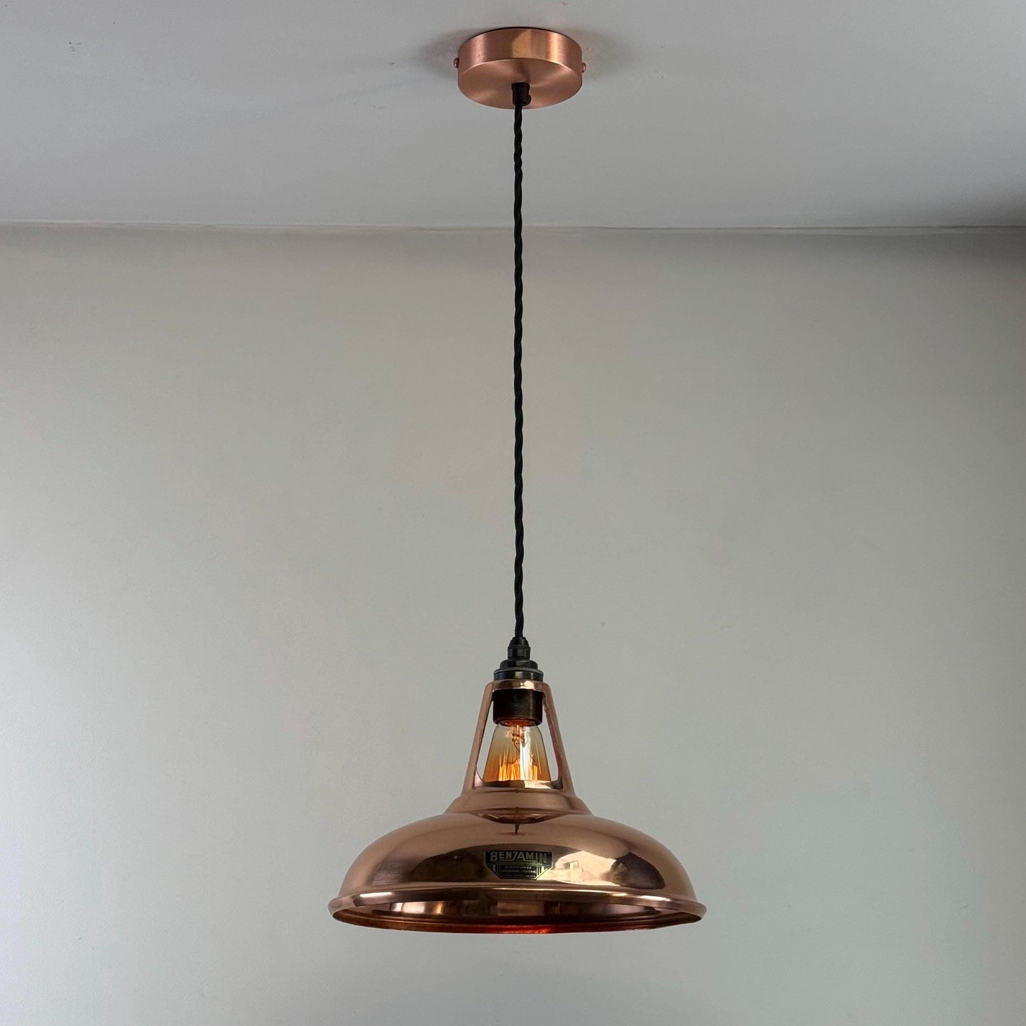 Cawston - Genuine Solid Copper Slotted Lampshade Pendant Ceiling Light - 11 Inch by Vintage-Electrical