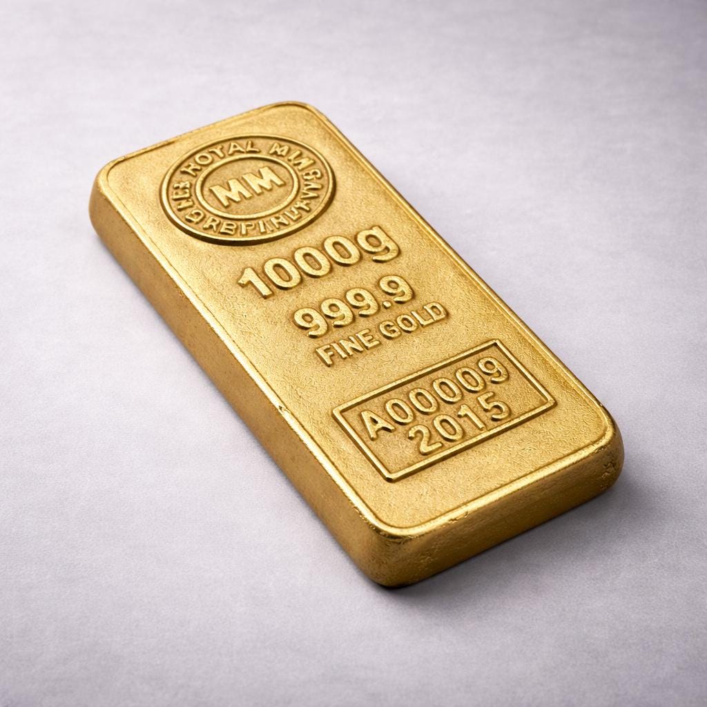 Cast Iron Gold Bullion Bar Paper Weight by Vintage-Electrical