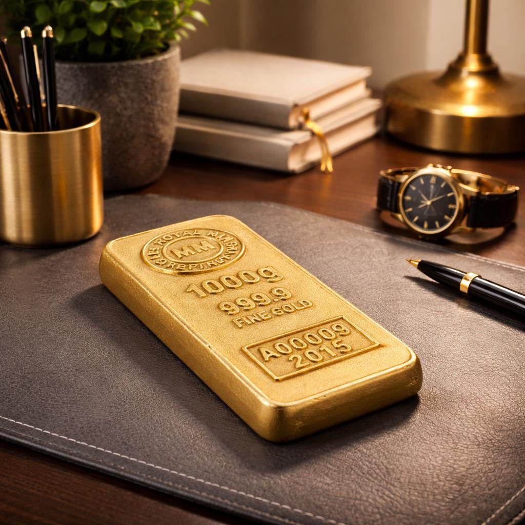 Cast Iron Gold Bullion Bar Paper Weight by Vintage-Electrical