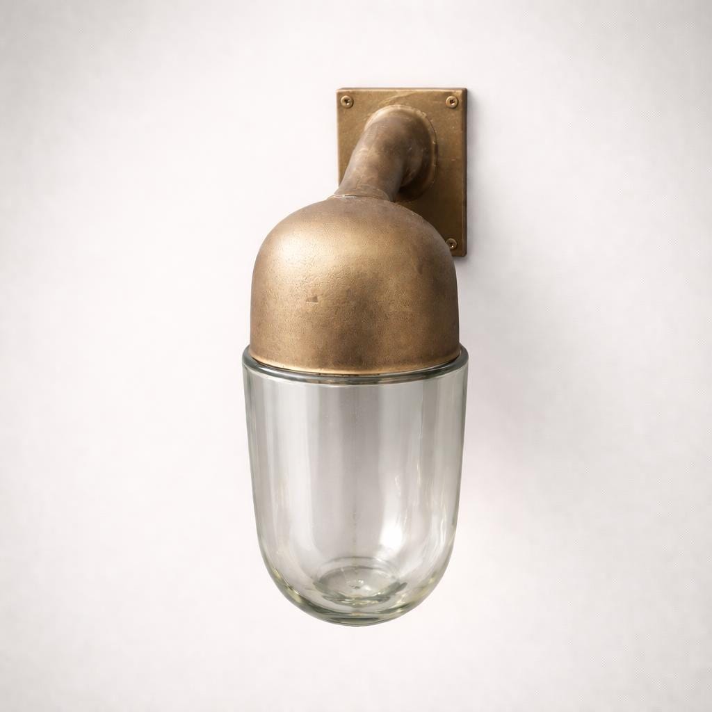 Langham - Raw Antique Brass Wall Light Outdoor & Bathroom Sconce by Vintage-Electrical