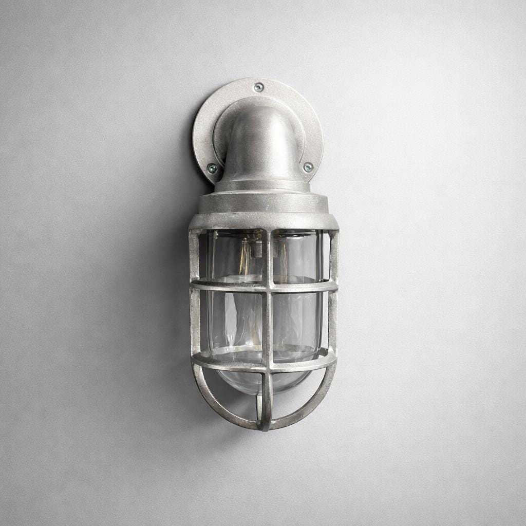 Beachamwell ~ Raw Cast Bulkhead Outdoor & Bathroom Sconce Wall Light ~ 10.5 Inch by Vintage-Electrical