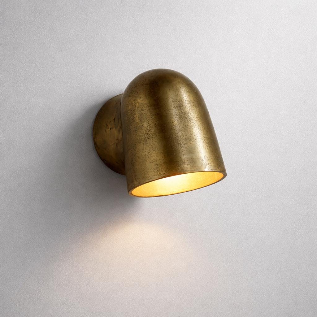 Hopton - Anitque Brass Mast Down Wall Light by Vintage-Electrical