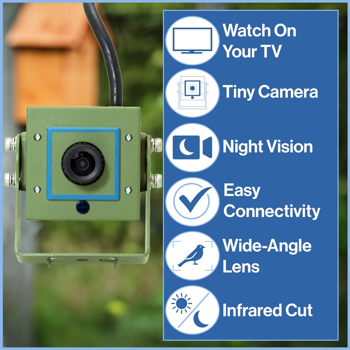 Green Feathers Cable Connection Bird Box & Wildlife Camera