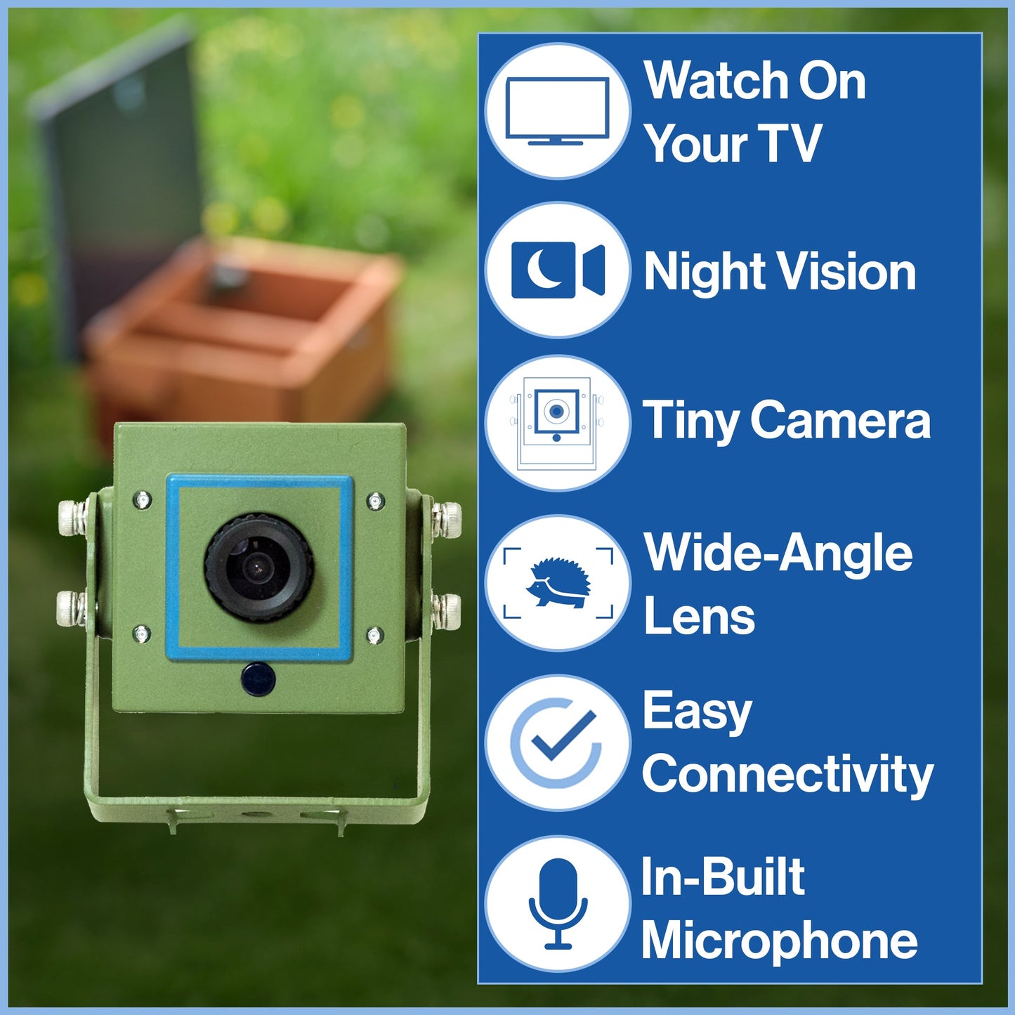 Green Feathers Cable Connection Hedgehog TV Camera Pack