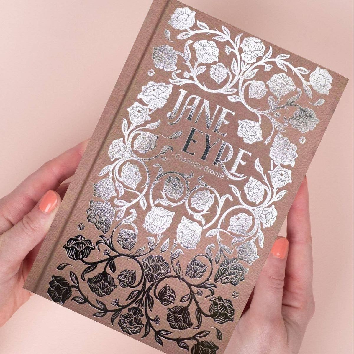 Jane Eyre by Charlotte Brontë, Wordsworth Luxe Collection hardback with decorative pink cover and foil detailing